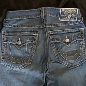 True Religion Straight Leg Blue Jeans